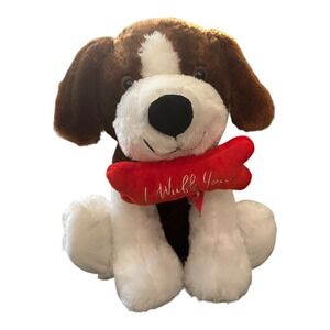 HUGme Sitting Beagle Plush Stuffed Animal Dog Valentine's Day-I Wuff You